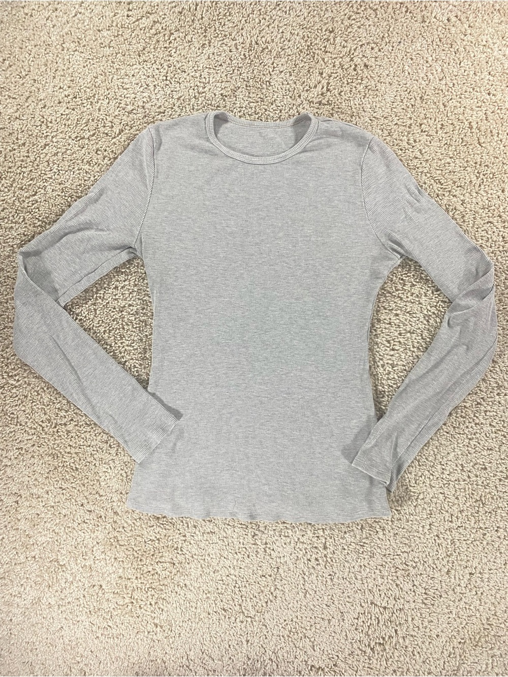 Alo Yoga Ribbed Modal Long Sleeve Grey XS